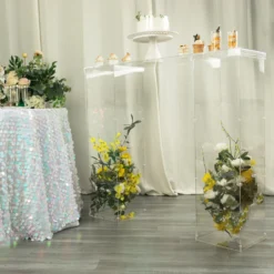 46"x12" Clear Plexiglass Connector Plate For Rectangular Pillar Pedestal Stands, 4mm Thick Acrylic Table Top Bridge With Protective Film