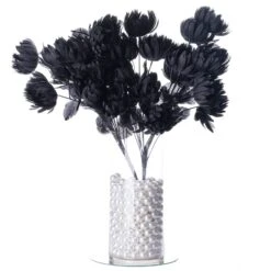 4 Bushes | Artificial Long Stem Silk Chrysanthemum Flowers -Home Decor Promotional Store ARTI 1498 BLK D02