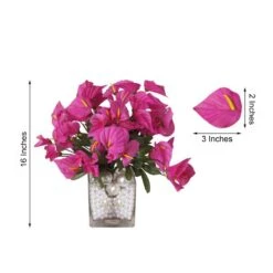 12 Bushes | Artificial Silk Mini Calla Lily Flowers, Faux Lilies -Home Decor Promotional Store ARTI 1854 FUSH 98