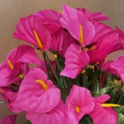 12 Bushes | Artificial Silk Mini Calla Lily Flowers, Faux Lilies -Home Decor Promotional Store ARTI 1854 FUSH D01 0d43e8a4 047b 4efb 9916 6007cd817bfd