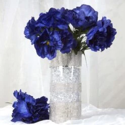 12 Bushes | Silk Peonies Bouquet, Artificial Flower Arrangements 38 12 Bushes | Silk Peonies Bouquet, Artificial Flower Arrangements -Home Decor Promotional Store ARTI 1904 NAVY 02