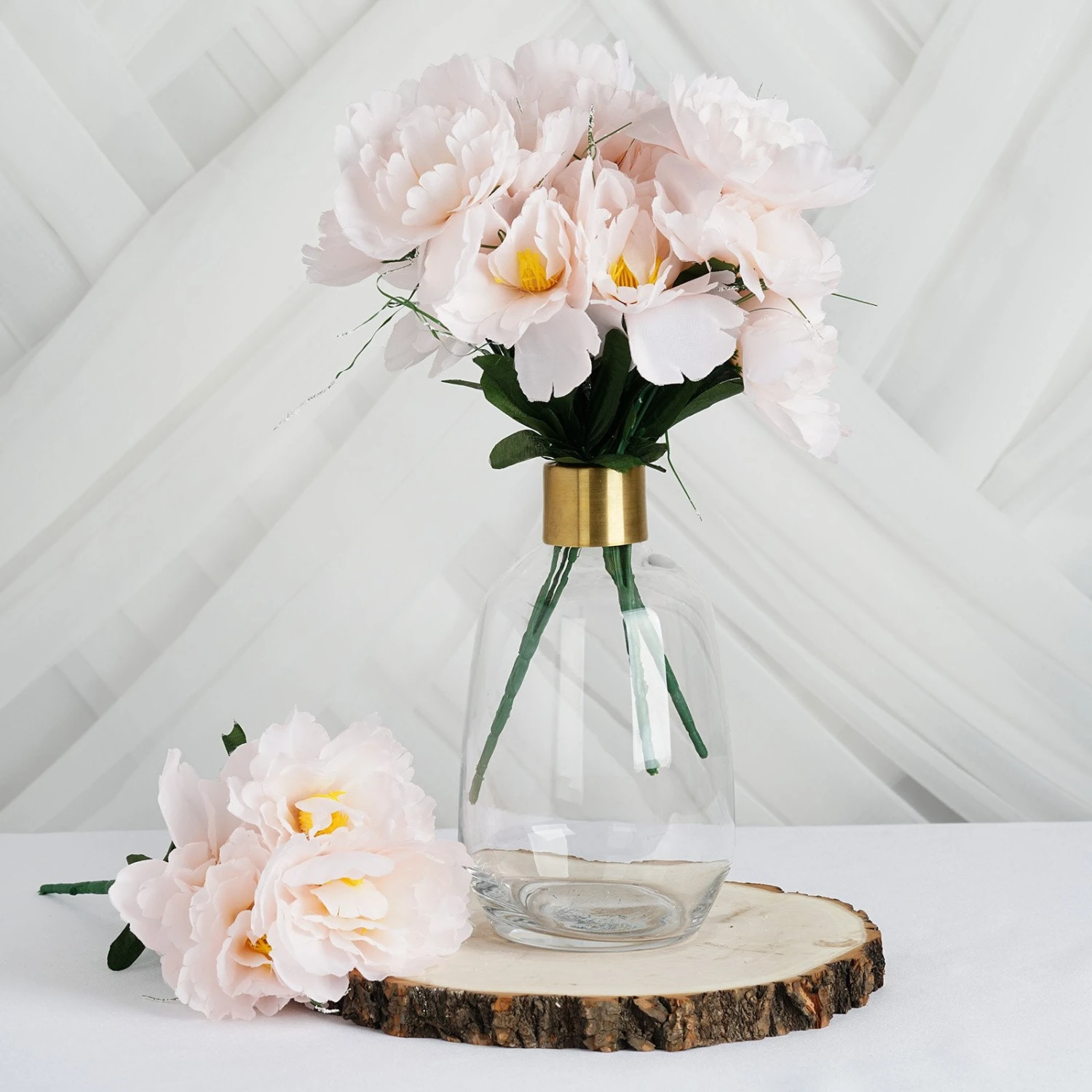 12 Bushes | Silk Peonies Bouquet, Artificial Flower Arrangements 1 12 Bushes | Silk Peonies Bouquet, Artificial Flower Arrangements