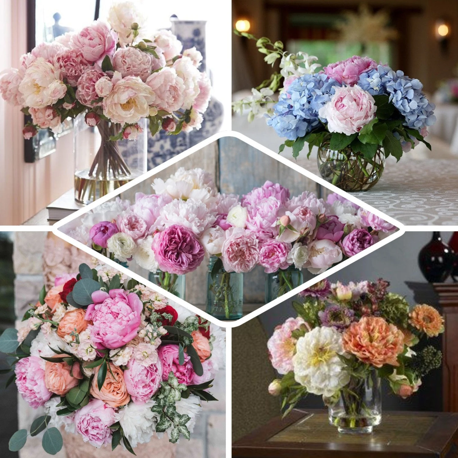 12 Bushes | Silk Peonies Bouquet, Artificial Flower Arrangements 2 12 Bushes | Silk Peonies Bouquet, Artificial Flower Arrangements - Image 2