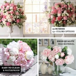 12 Bushes | Silk Peonies Bouquet, Artificial Flower Arrangements 22 12 Bushes | Silk Peonies Bouquet, Artificial Flower Arrangements -Home Decor Promotional Store ARTI 1904 PARENT 3