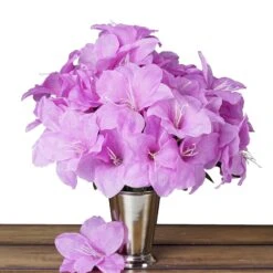 10 Bushes Artificial Silk Tiger Lily Flowers, Faux Bouquets -Home Decor Promotional Store ARTI 1919 LAV 99