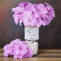 10 Bushes Artificial Silk Tiger Lily Flowers, Faux Bouquets -Home Decor Promotional Store ARTI 1919 LAV 01