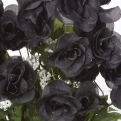 4 Bushes Artificial Silk Rose Bud Flowers, Faux Bouquets 25" Long Stem -Home Decor Promotional Store ARTI 1985 BLKx4 D01 30fdb6ec f8fd 46ff 865a 735bc58774d5