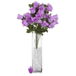 4 Bushes Artificial Silk Rose Bud Flowers, Faux Bouquets 25" Long Stem -Home Decor Promotional Store ARTI 1985 LAVx4 99