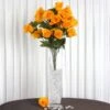 4 Bushes Artificial Silk Rose Bud Flowers, Faux Bouquets 25" Long Stem