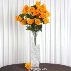 Home Decor Promotional Store 8 4 Bushes Artificial Silk Rose Bud Flowers, Faux Bouquets 25" Long Stem