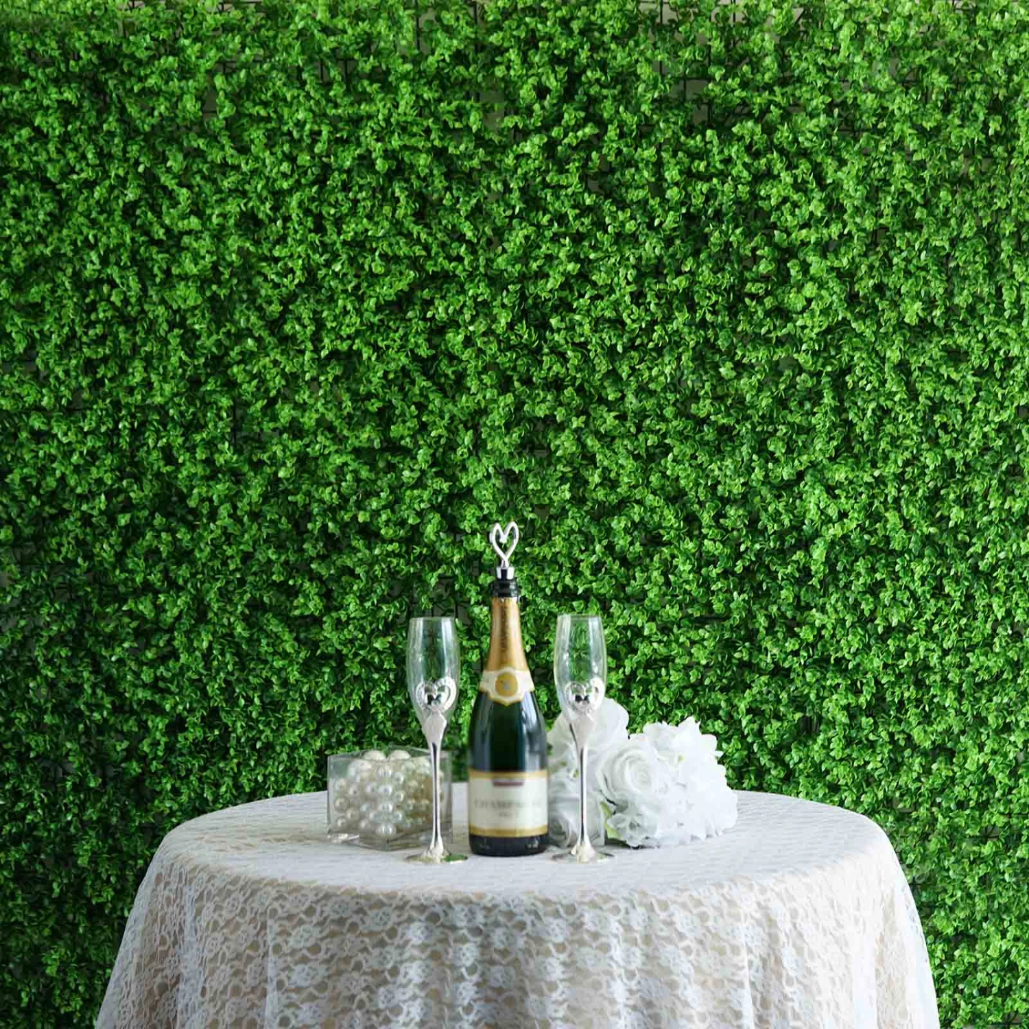 Baby Green Boxwood Hedge Garden Wall Backdrop Mat 4 Artificial Panels 11 Sq Ft. 1 Baby Green Boxwood Hedge Garden Wall Backdrop Mat 4 Artificial Panels 11 Sq Ft.