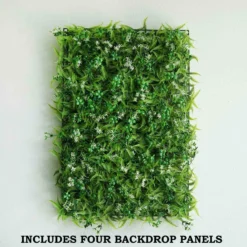 11 Sq Ft. | 4 Panels Green Flowery Boxwood Hedge Garden Wall Backdrop Mat -Home Decor Promotional Store ARTI 5062 GRN 11 D04