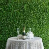 11 Sq Ft. | 4 Panels Green Flowery Boxwood Hedge Garden Wall Backdrop Mat