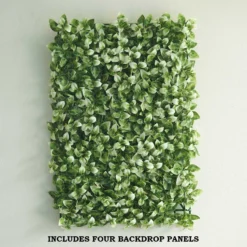 White Tip Green Boxwood Hedge Garden Wall Backdrop Mat 4 Artificial Panels 11 Sq Ft. -Home Decor Promotional Store ARTI 5062 GRN 14 D01