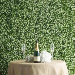 White Tip Green Boxwood Hedge Garden Wall Backdrop Mat 4 Artificial Panels 11 Sq Ft.