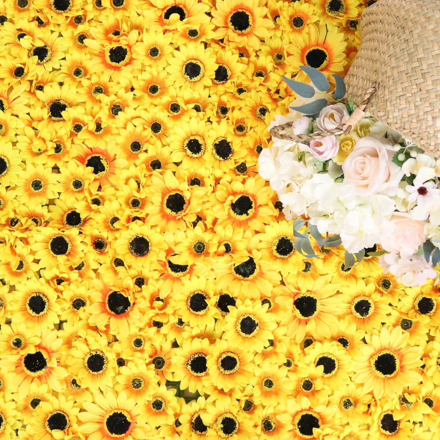 Artificial Sunflower Wall Mat Backdrop, Flower Wall Decor, Indoor/Outdoor UV Protected 4 Artificial Panels 11 Sq Ft. 10 Artificial Sunflower Wall Mat Backdrop, Flower Wall Decor, Indoor/Outdoor UV Protected 4 Artificial Panels 11 Sq Ft. - Image 10