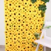 Artificial Sunflower Wall Mat Backdrop, Flower Wall Decor, Indoor/Outdoor UV Protected 4 Artificial Panels 11 Sq Ft.