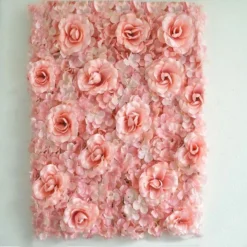 3D Silk Rose And Hydrangea Flower Wall Mat Backdrop - 4 Artificial Panels 11 Sq Ft. -Home Decor Promotional Store ARTI 5068 046 1