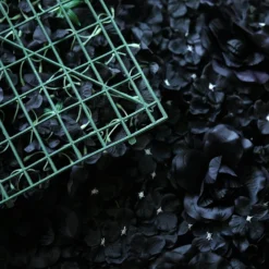 3D Silk Rose And Hydrangea Flower Wall Mat Backdrop - 4 Artificial Panels 11 Sq Ft. -Home Decor Promotional Store ARTI 5068 BLK D04