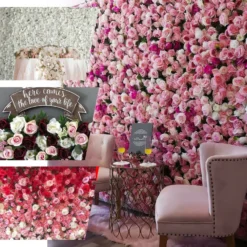 Easy-Install Silk Rose Flower Mat Wall Panel Backdrop 3 Sq Ft. -Home Decor Promotional Store ARTI 5069 PARENT 2
