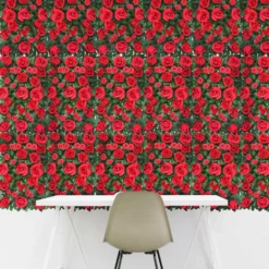 Easy-Install Silk Rose Flower Mat Wall Panel Backdrop 3 Sq Ft. -Home Decor Promotional Store ARTI 5069 RED 01