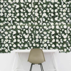 Easy-Install Silk Rose Flower Mat Wall Panel Backdrop 3 Sq Ft. -Home Decor Promotional Store ARTI 5069 WHT 01 ec8e0ae5 afdb 4331 a1c6 058c6a24443d