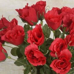 4 Bush 48 Pcs Artificial Long Stem Rose Flowers -Home Decor Promotional Store ARTI 760 REDx4 D01 83c55c7a 6775 4450 a1e0 3eaba36b4990