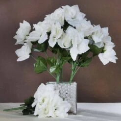 12 Bushes Artificial Premium Silk Blossomed Rose Flowers 84 Roses -Home Decor Promotional Store ARTI 84OPN CRM 01