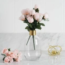 12 Bushes Artificial Premium Silk Flower Rose Bud Bouquets -Home Decor Promotional Store ARTI 84 046 01