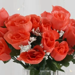 12 Bushes Artificial Premium Silk Flower Rose Bud Bouquets -Home Decor Promotional Store ARTI 84 CORL D01.progressive b7421dc3 5a16 4740 9f85 b01185c1e9ad