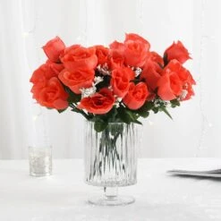 12 Bushes Artificial Premium Silk Flower Rose Bud Bouquets -Home Decor Promotional Store ARTI 84 CORL 02