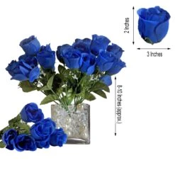 12 Bushes Artificial Premium Silk Flower Rose Bud Bouquets -Home Decor Promotional Store ARTI 84 ROY 98