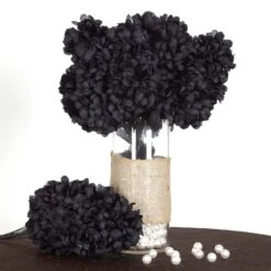4 Bushes Artificial Silk Chrysanthemums 56 Faux Flowers -Home Decor Promotional Store ARTI 9043 BLK 01