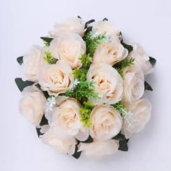 2 Pack Artificial Flower Ball Bouquets For Centerpieces 15-Head Silk Rose Kissing Balls 10" -Home Decor Promotional Store ARTI BALL RS02 10 CRM 99