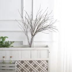 10 Pack Lifelike DIY Bendable Faux Flower Stem Craft Vase Decor, Decorative Artificial Willow Tree Branch Fillers 37" -Home Decor Promotional Store ARTI BRCH01 37 BRN D05