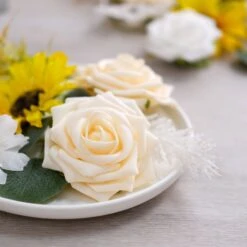 40 Pcs Artificial Rose & Silk Sunflower With Stem Box Set, Mixed Faux Floral Arrangements - Cream/White -Home Decor Promotional Store ARTI FOAMMIX 04 CRMWHT D03.progressive a0c6aa42 425d 42c8 a6e2 b1aaa460a193