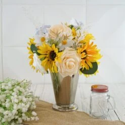 40 Pcs Artificial Rose & Silk Sunflower With Stem Box Set, Mixed Faux Floral Arrangements - Cream/White -Home Decor Promotional Store ARTI FOAMMIX 04 CRMWHT D11.progressive 3722d51d 3088 4811 9e53 13fdc1e60c99