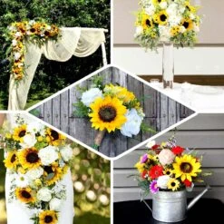 40 Pcs Artificial Rose & Silk Sunflower With Stem Box Set, Mixed Faux Floral Arrangements - Cream/White -Home Decor Promotional Store ARTI FOAMMIX 04 EBC2 1
