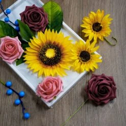 34 Pcs Artificial Rose, Silk Sunflower & Blueberry Stems Mix Flower Box - Burgundy/Pink 24 34 Pcs Artificial Rose, Silk Sunflower & Blueberry Stems Mix Flower Box - Burgundy/Pink -Home Decor Promotional Store ARTI FOAMMIX 05 BURGPK D07.progressive 637aa8a7 d207 4ee3 87b6 faa88cbc2009