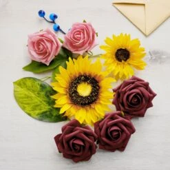 34 Pcs Artificial Rose, Silk Sunflower & Blueberry Stems Mix Flower Box - Burgundy/Pink 19 34 Pcs Artificial Rose, Silk Sunflower & Blueberry Stems Mix Flower Box - Burgundy/Pink -Home Decor Promotional Store ARTI FOAMMIX 05 BURGPK 01.progressive d1dc3bc7 a5ee 4556 8f86 eb74624f729e