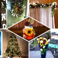 34 Pcs Artificial Rose, Silk Sunflower & Blueberry Stems Mix Flower Box - Burgundy/Pink 17 34 Pcs Artificial Rose, Silk Sunflower & Blueberry Stems Mix Flower Box - Burgundy/Pink -Home Decor Promotional Store ARTI FOAMMIX 05 EBC2