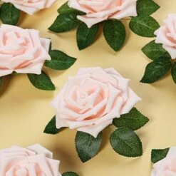 24 Roses Artificial Foam Flowers With Stem & Leaves 5" -Home Decor Promotional Store ARTI FOAMRS05 5 046 D02