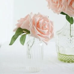 24 Roses Artificial Foam Flowers With Stem & Leaves 5" -Home Decor Promotional Store ARTI FOAMRS05 5 046 D03