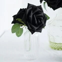 24 Roses Artificial Foam Flowers With Stem & Leaves 5" -Home Decor Promotional Store ARTI FOAMRS05 5 BLK D04 8d55fd8c 6bdc 49c0 83e9 01125bcdbbd6