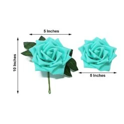 24 Roses Artificial Foam Flowers With Stem & Leaves 5" -Home Decor Promotional Store ARTI FOAMRS05 5 TURQ 98.progressive 9f57d990 b372 4da0 894f a76394bdfec7