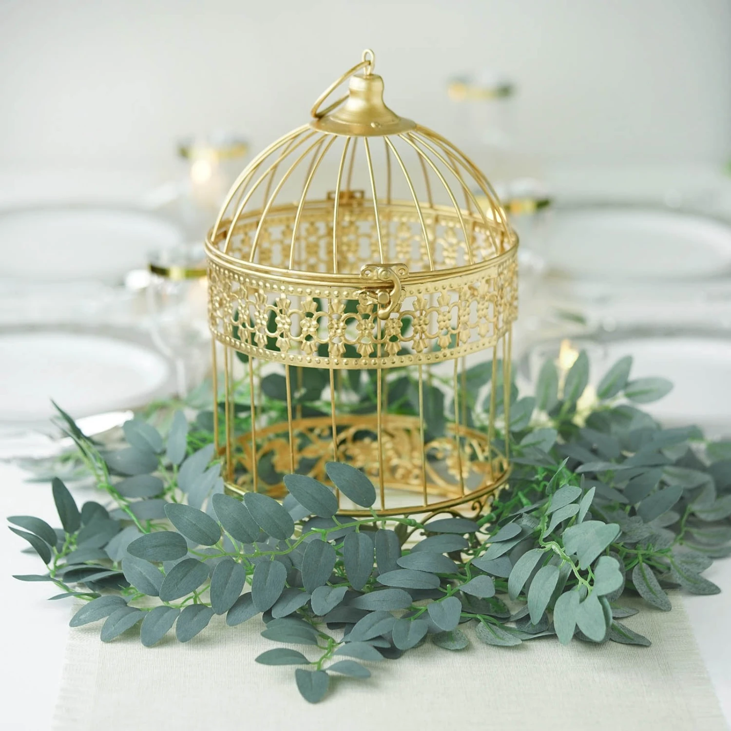 2 Pack Green Artificial Honey Locust Leaf Garland, Flexible Vine 6ft 6 2 Pack Green Artificial Honey Locust Leaf Garland, Flexible Vine 6ft - Image 6