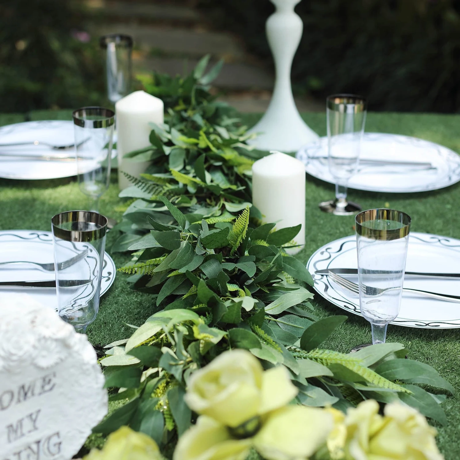 Real Touch Green Artificial Willow And Frond Leaves Garland Vine 4ft 12 Real Touch Green Artificial Willow And Frond Leaves Garland Vine 4ft - Image 12