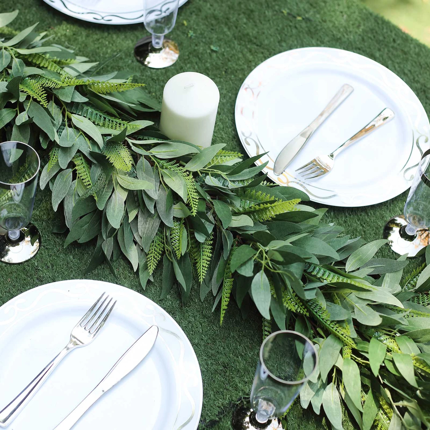 Real Touch Green Artificial Willow And Frond Leaves Garland Vine 4ft 13 Real Touch Green Artificial Willow And Frond Leaves Garland Vine 4ft - Image 13