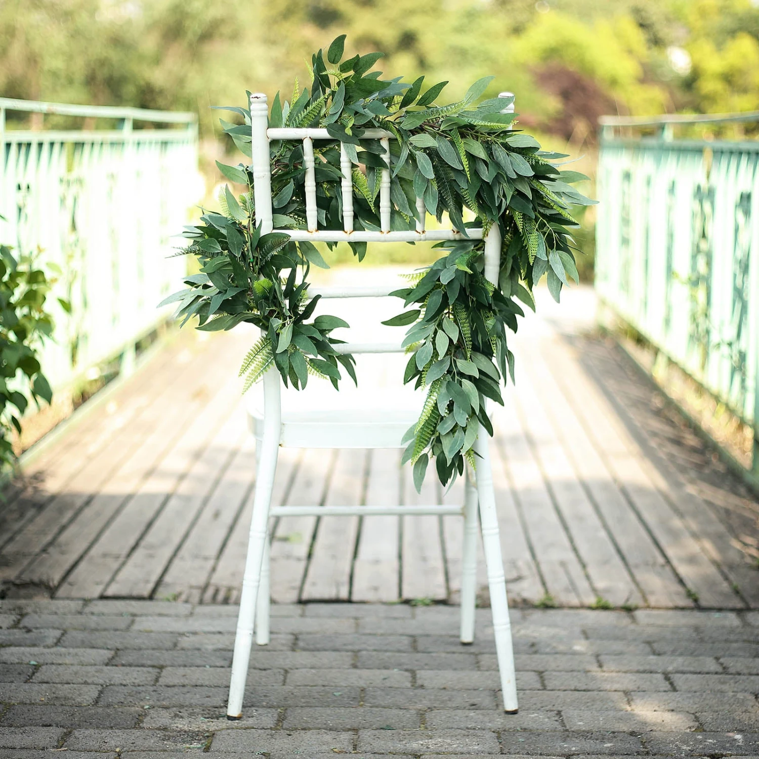 Real Touch Green Artificial Willow And Frond Leaves Garland Vine 4ft 14 Real Touch Green Artificial Willow And Frond Leaves Garland Vine 4ft - Image 14