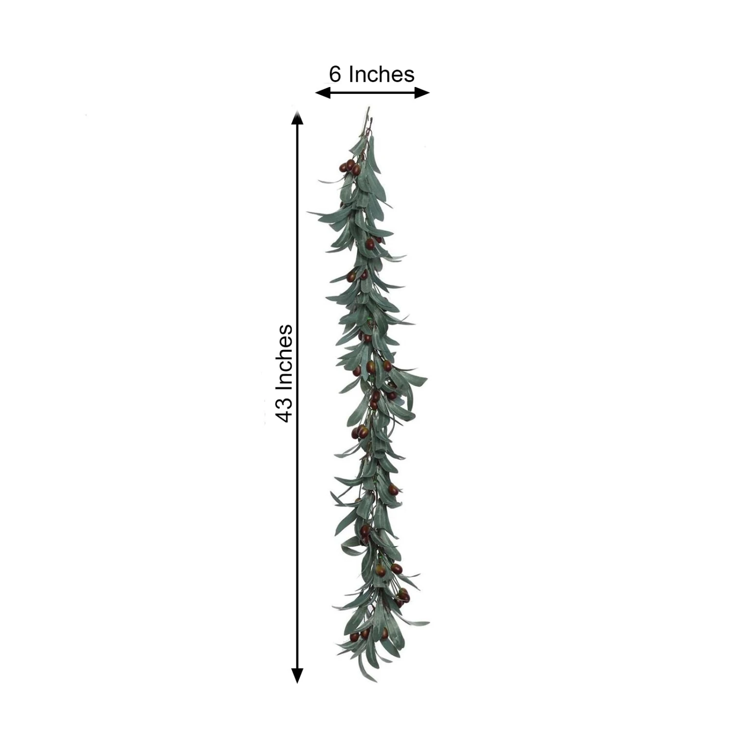 Frosted Green Artificial Olive Branch Garland Vine Faux Olives 3.5ft 12 Frosted Green Artificial Olive Branch Garland Vine Faux Olives 3.5ft - Image 12